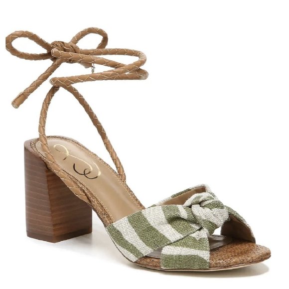 Like New  Sam Edelman Bodhi Block Heel Ankle Lace Up Sandals - Picture 2 of 6